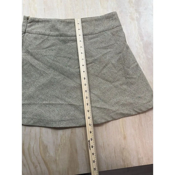 Gap Stretch Mini Skirt Wool Blend Size 6 Beige Lined Zip Up - Picture 4 of 6
